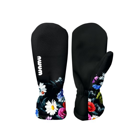 Kids Softshell Mittens, WILD FLOWERS